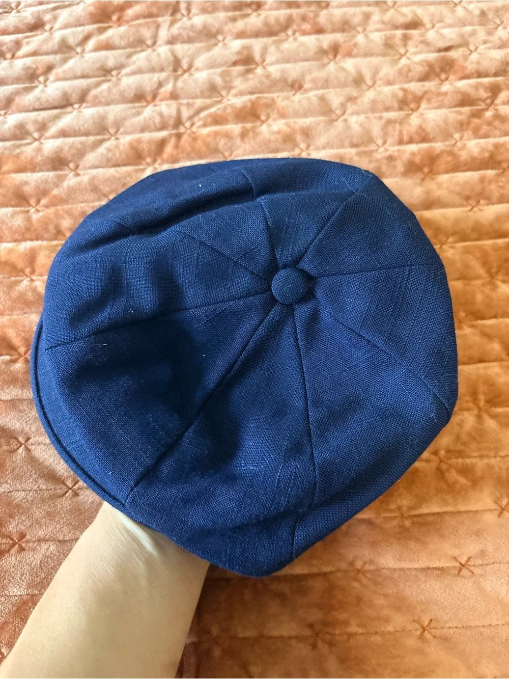 Vintage Two Baby Newsboy Caps in Navy and Dark Brown